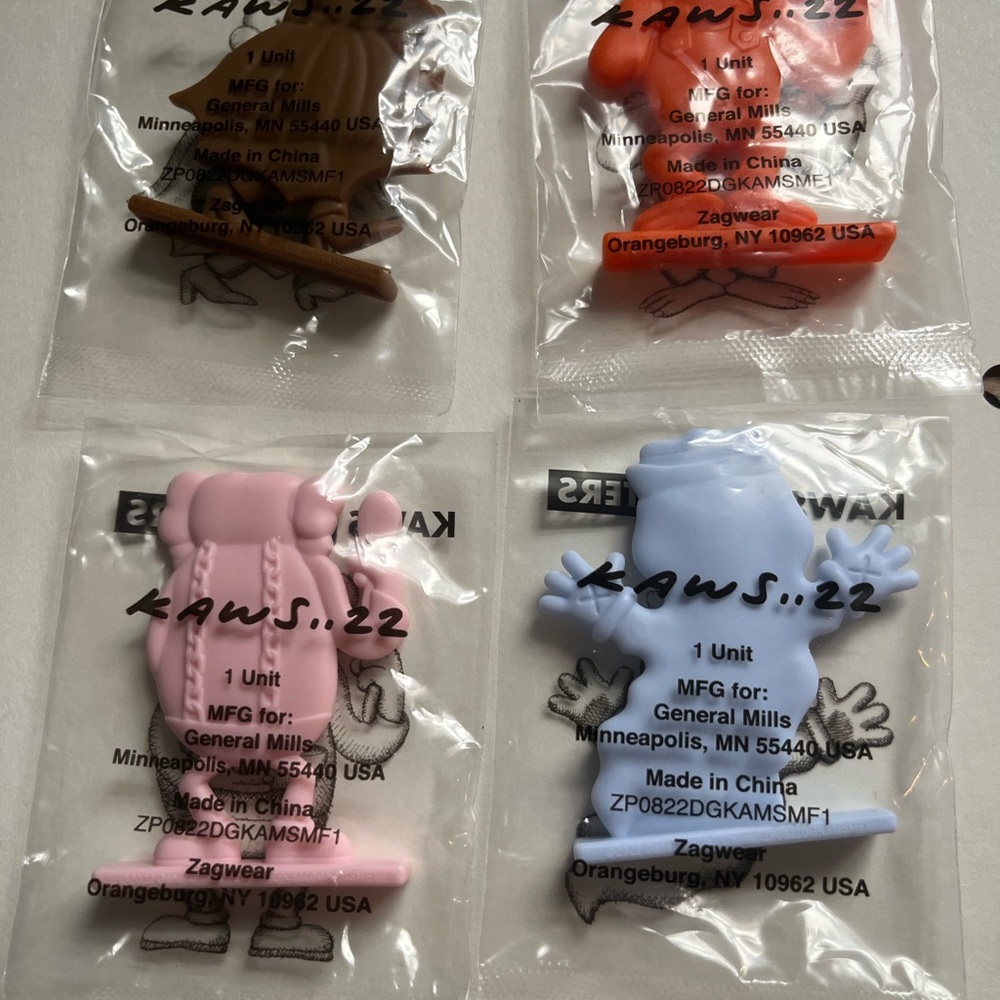 KAWS x Monsters Limited Edition General Mills Cereal Figurines, collectibles